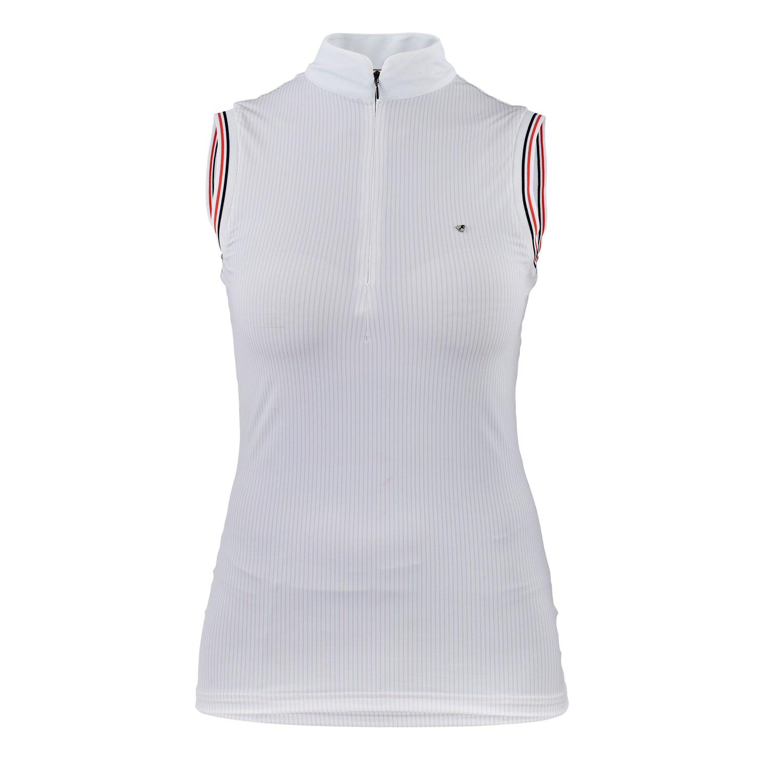 Shires Aubrion Arcaster Ladies Sleeveless Show Shirt #colour_pink-pinstripe