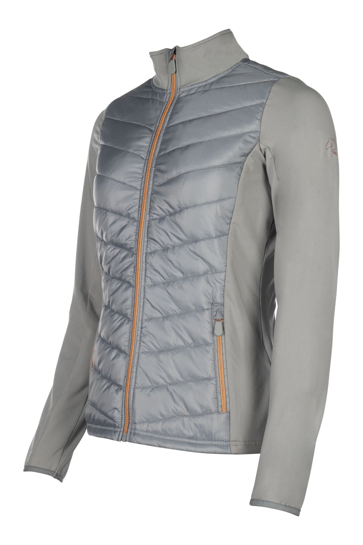 HKM Children's Jersey/Nylon Jacket -Prag- Style #colour_grey-rose-gold