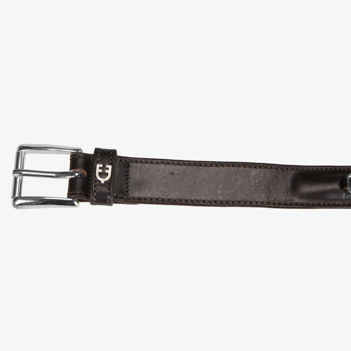 Equestro Leather Belt With Snaffle Bits #colour_brown-silver