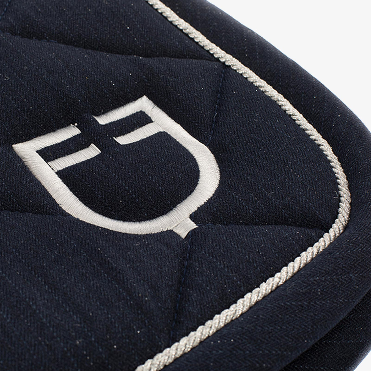 Equestro Pony Jumping Saddle Pad In Cotton With Logo #colour_blue