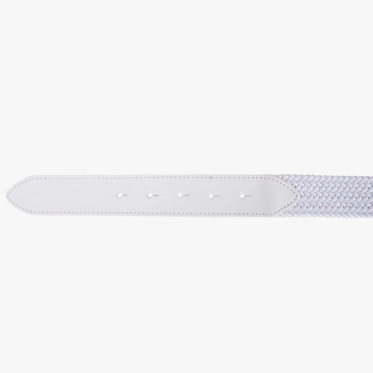 Equestro Leather Elastic Belt With Logoed Buckle #colour_white-silver