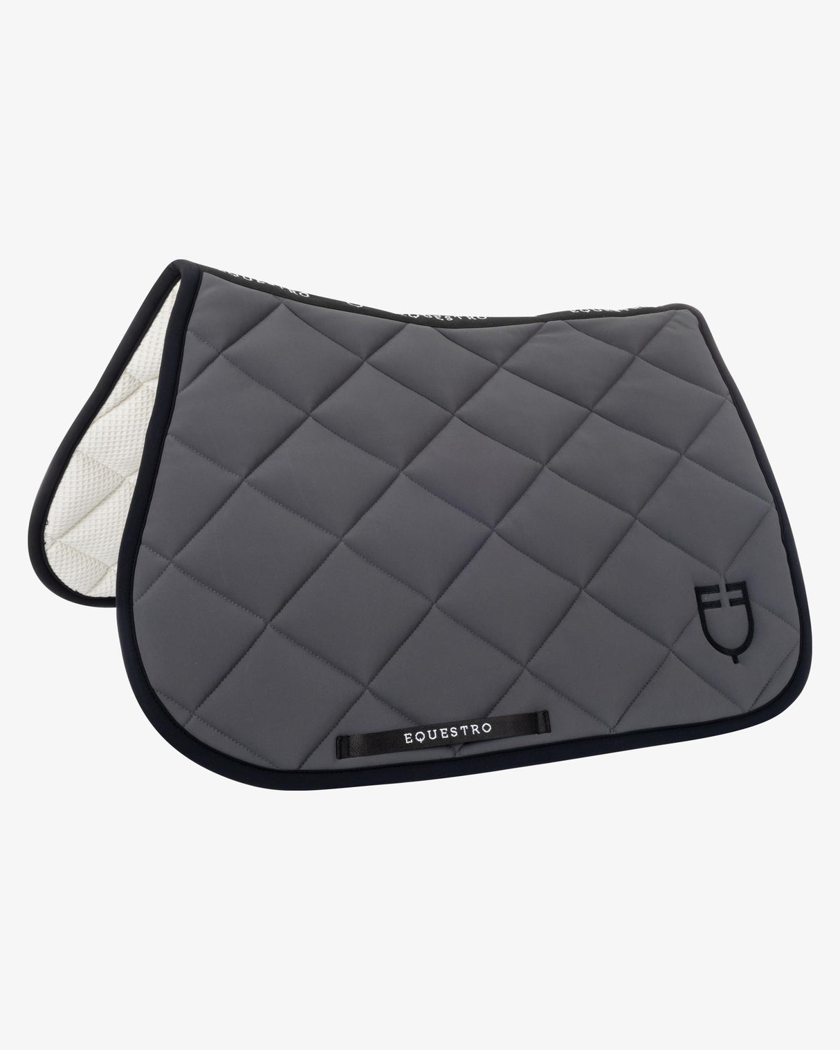 Jumping saddle pad with embroidered logo black line edition - ASPHALT