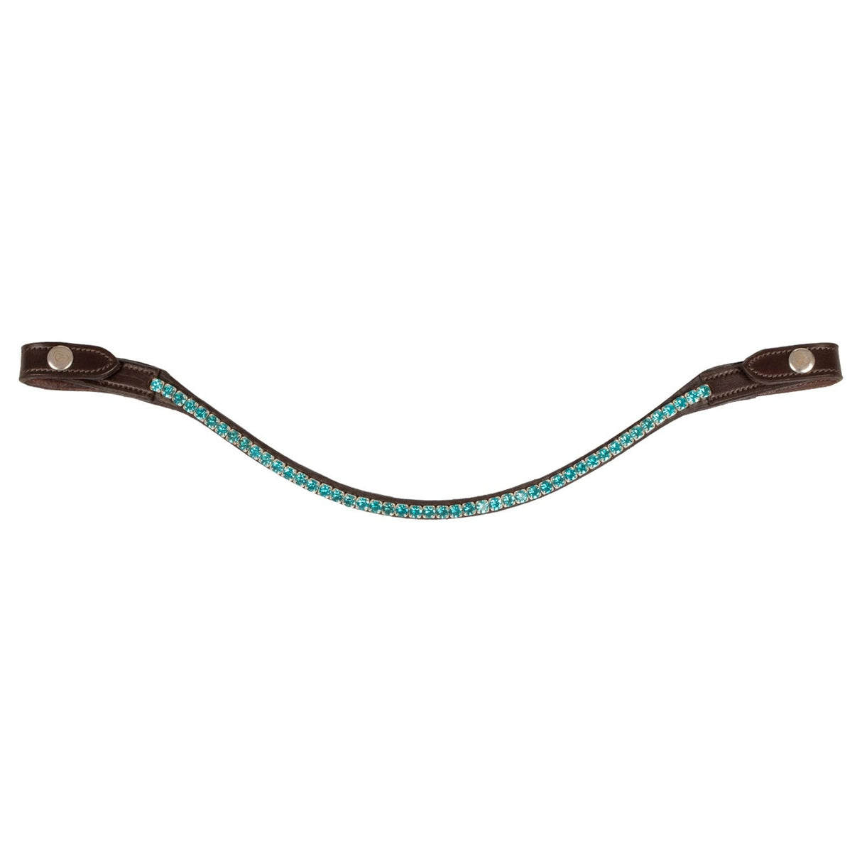 Acavallo Browband Calfskin & Round Crystals #colour_brown-blue