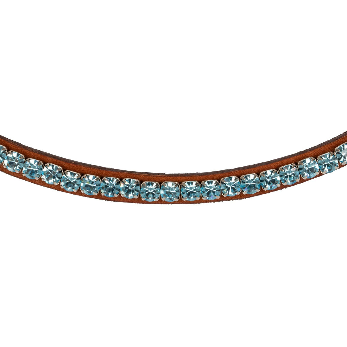 Acavallo Browband Calfskin & Round Crystals #colour_cognac-blue