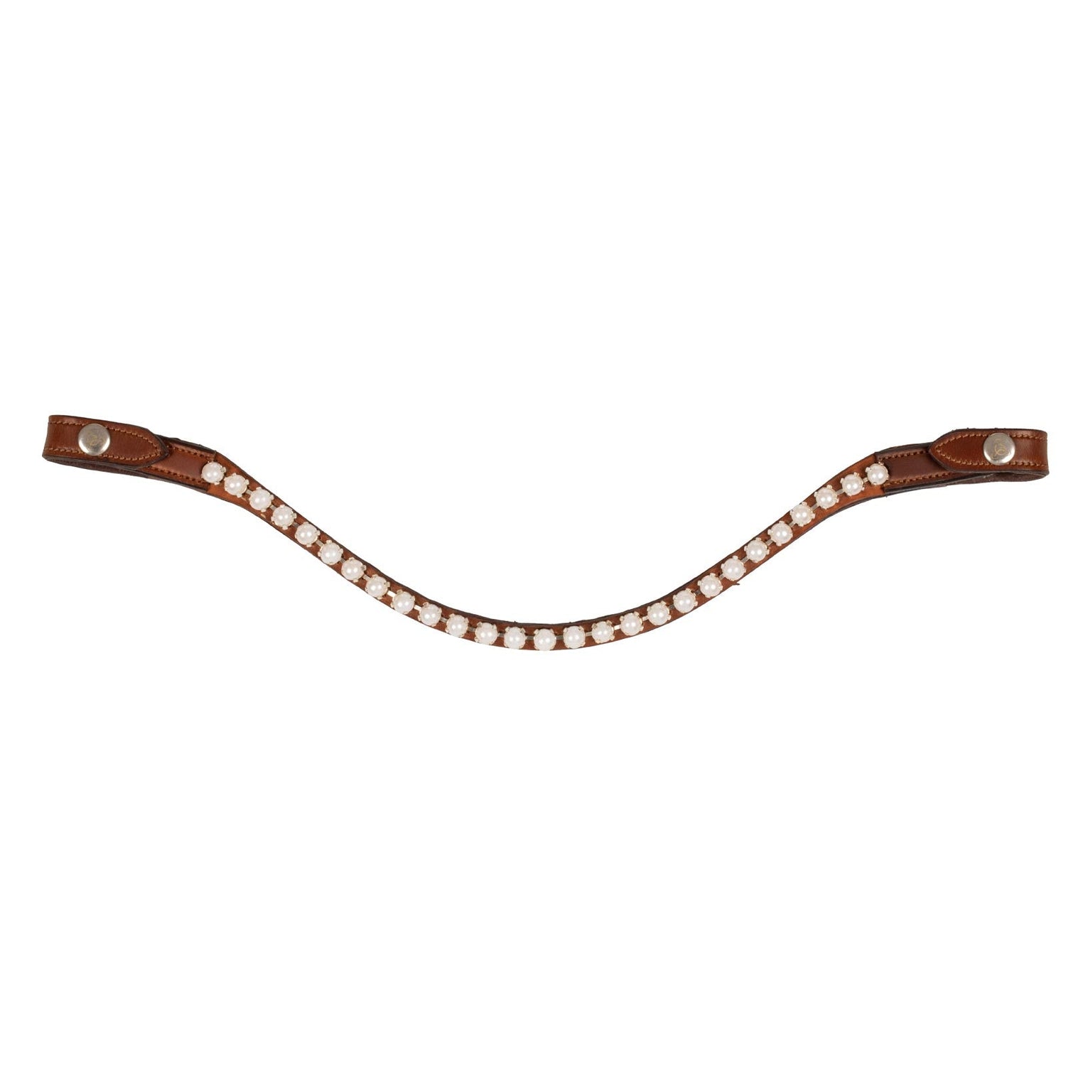 Acavallo Browband Calfskin & Oval Crystals #colour_cognac-transparent