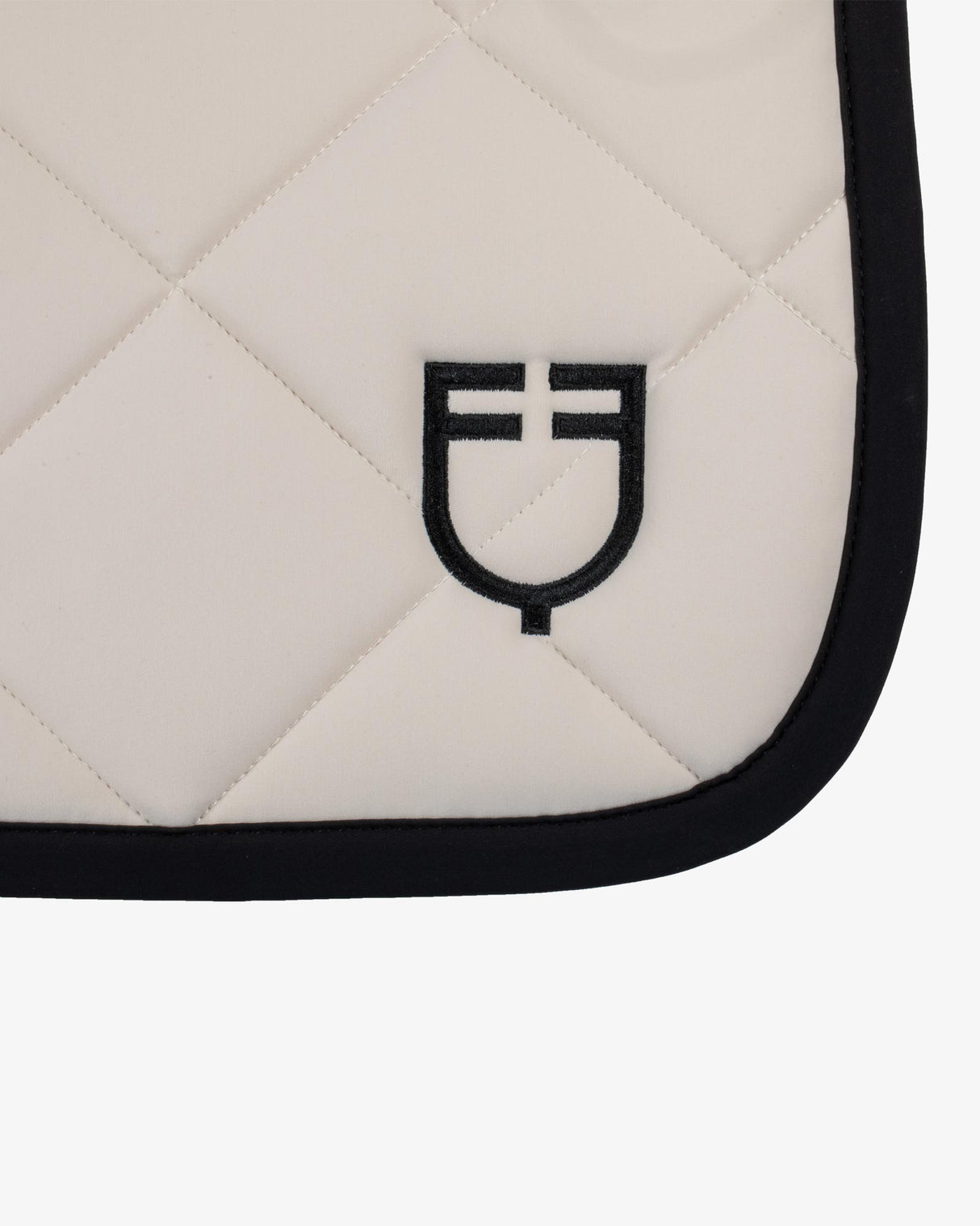 Jumping saddle pad with embroidered logo black line edition - BEIGE