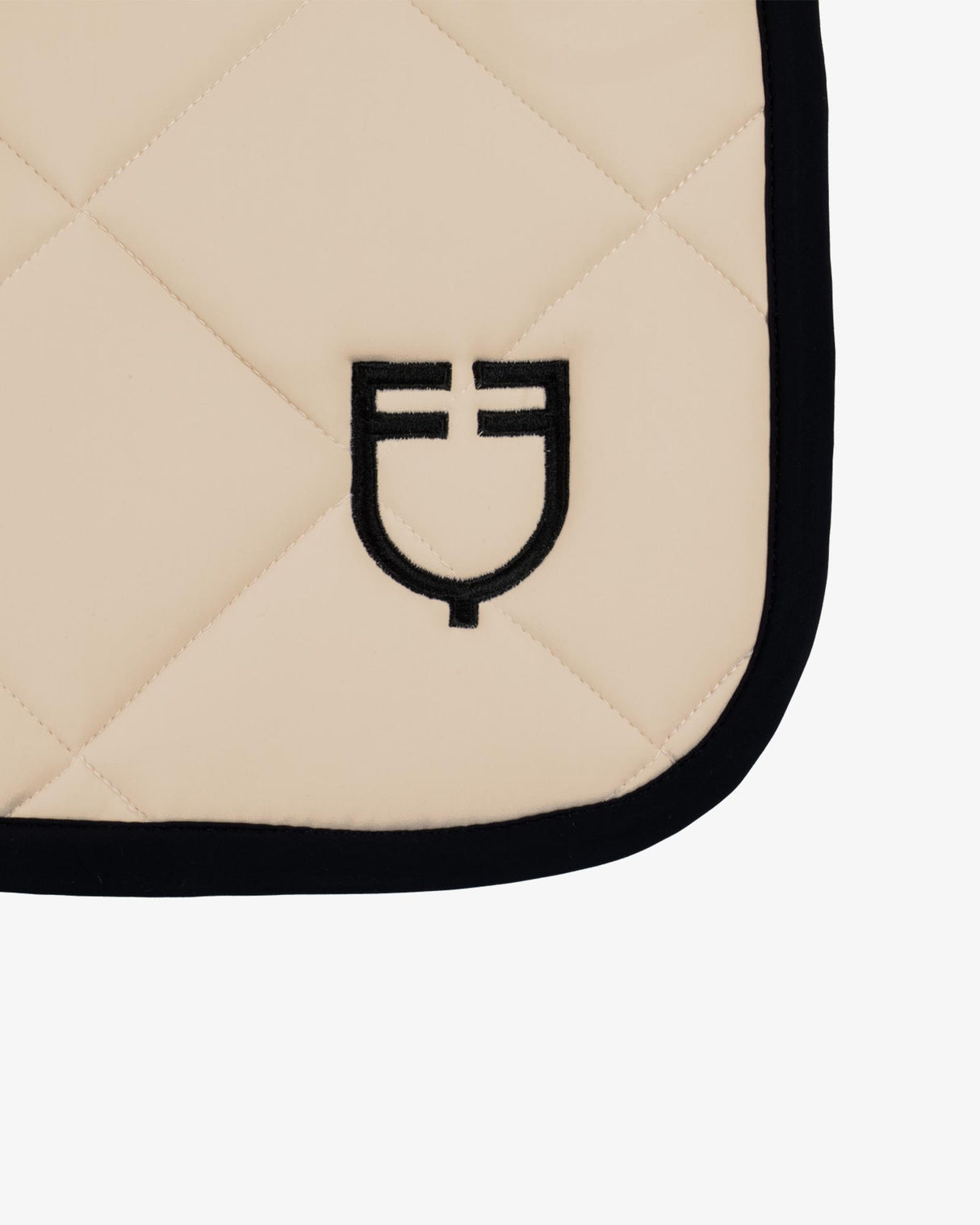Jumping saddle pad with embroidered logo black line edition - OXFORD TAN