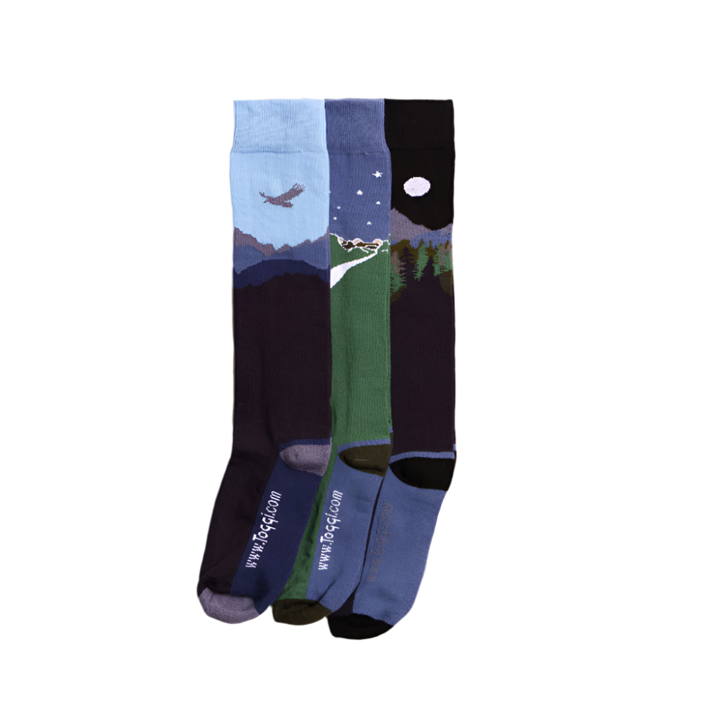 Toggi Landscape Socks 3 Pack #colour_blue-black-green