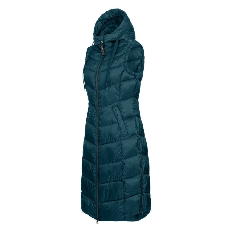 E.L.T Ostende Ladies Lightweight Long Gilet #colour_petrol-blue