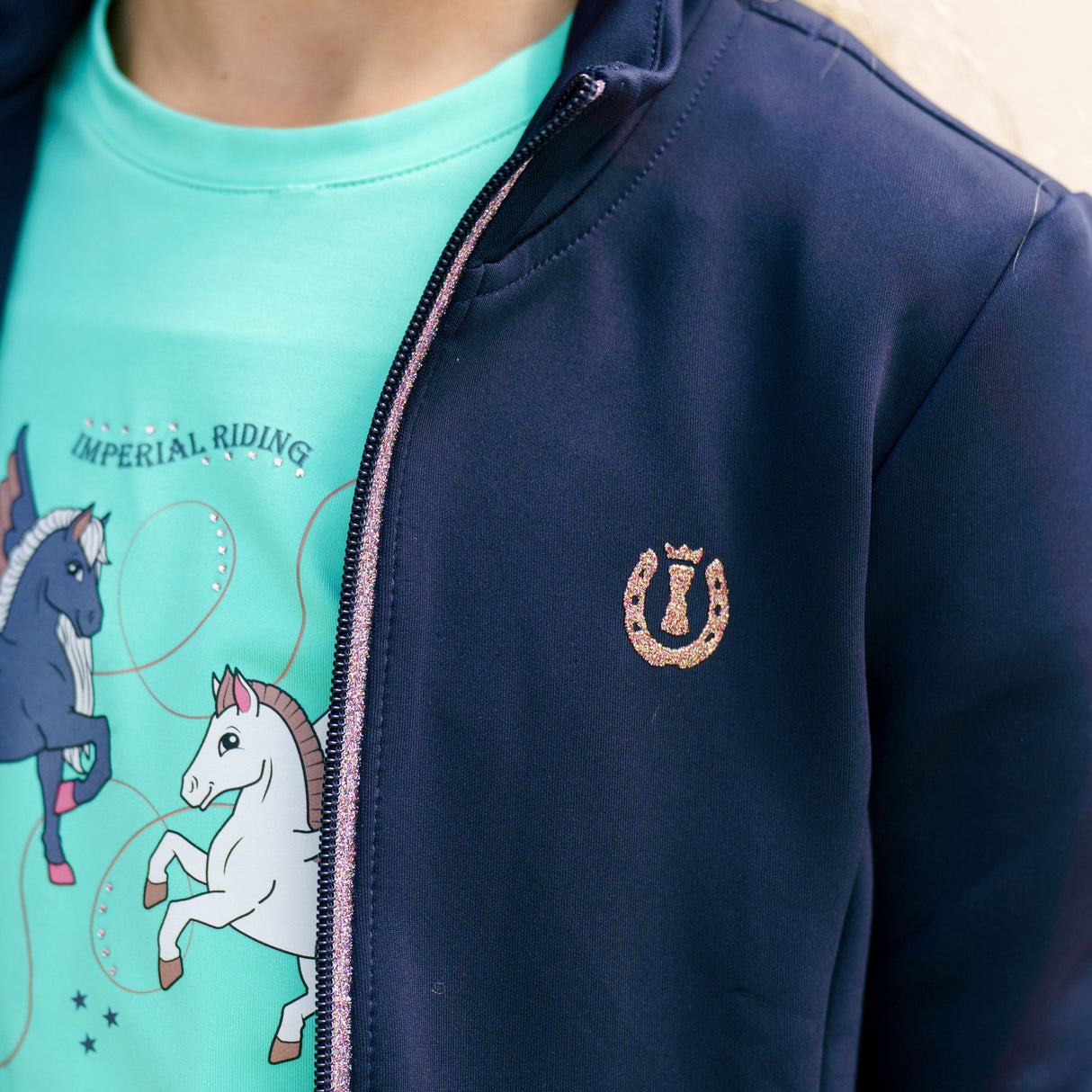 Imperial Riding Children's Izzy Sun Tech Cardigan #Colour_navy