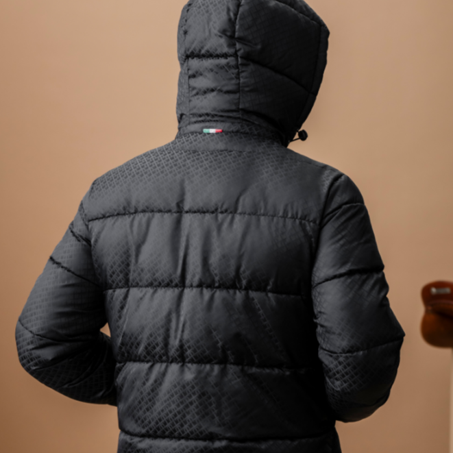 Alessandro Albanese Men's Quilo Monogram Puffer Coat #colour_core-black