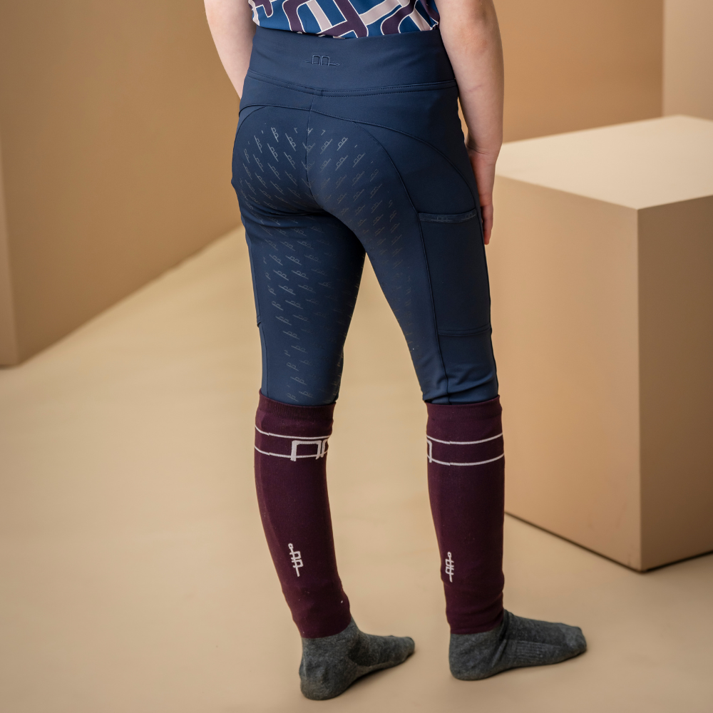 Alessandro Albanese Children's Alba Brushed Riding Tights #colour_core-navy