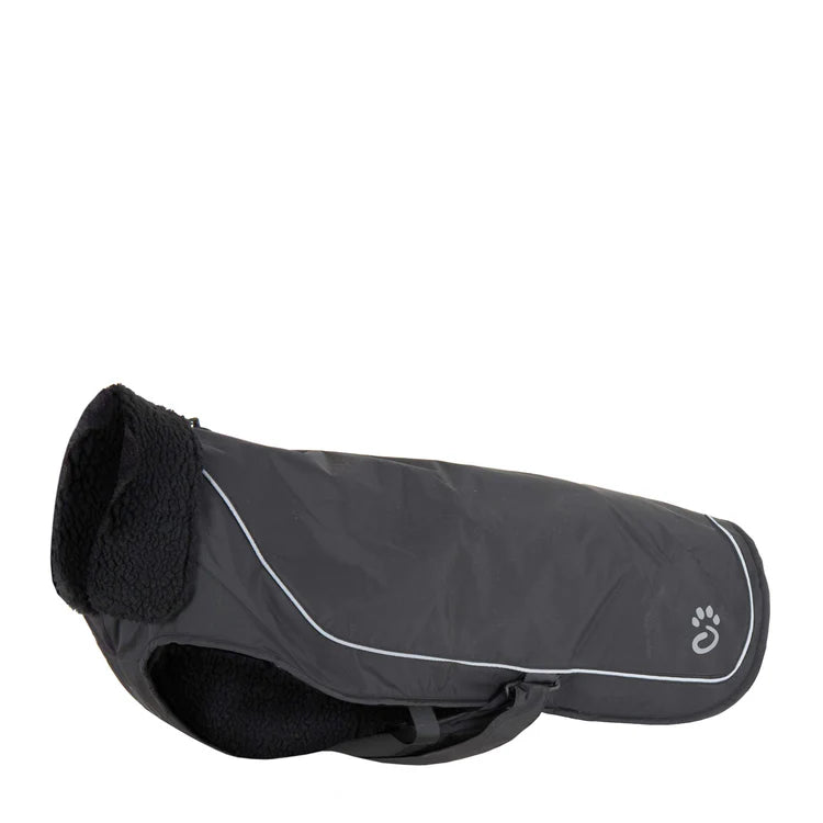 Mountain Paws Fleece Lined Dog Raincoat #colour_black