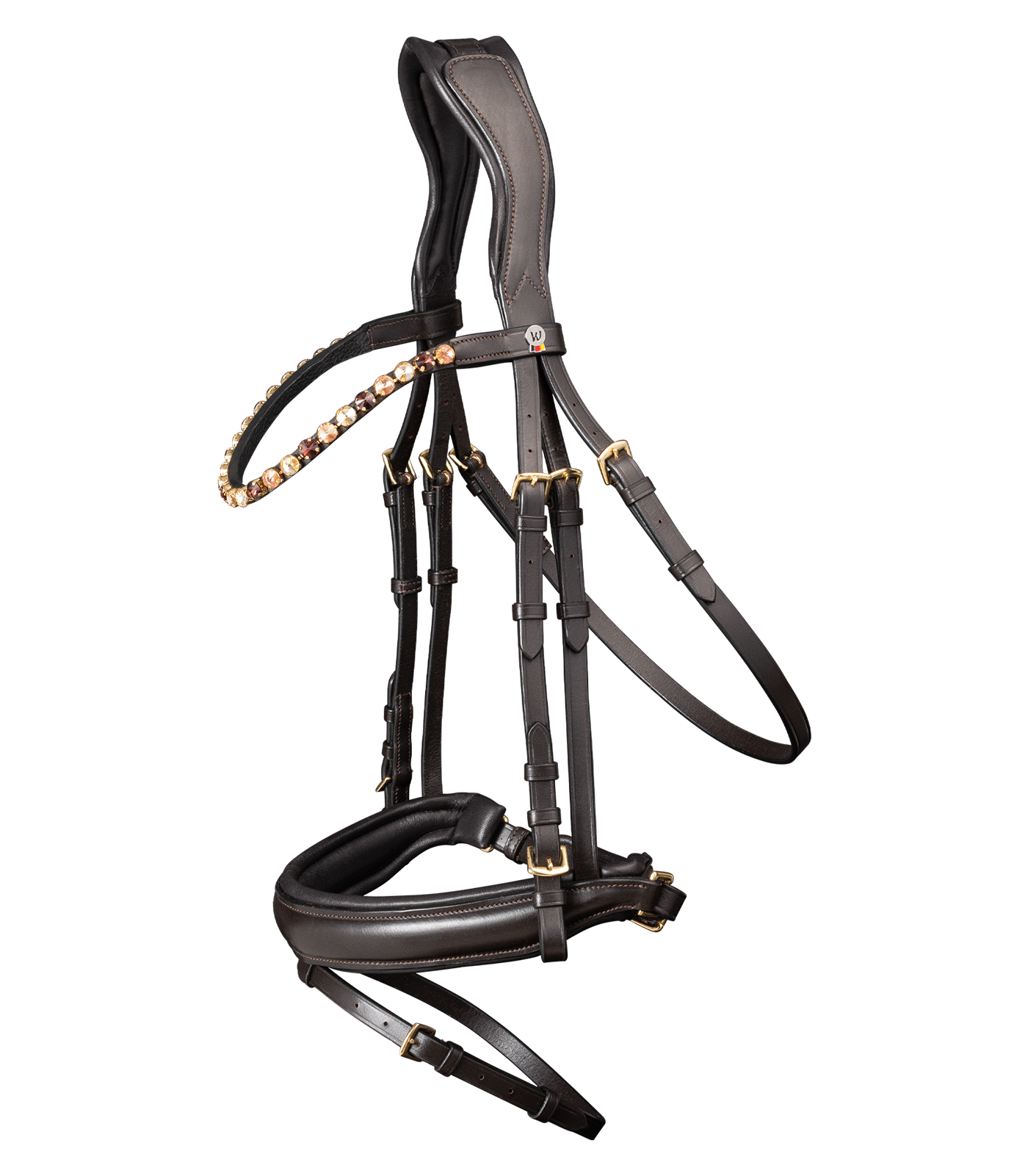 Waldhausen X-Line Goldheart Bridle #colour_brown