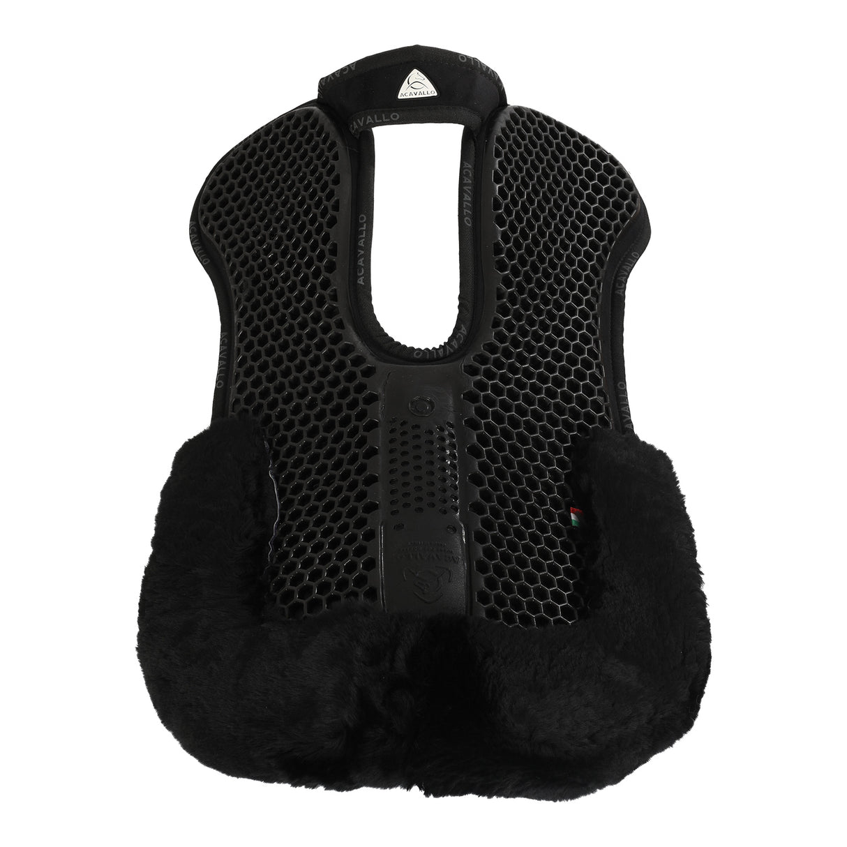 Acavallo Pad Mf-S Wfs Suede Rear Sheepskin Hexagonal Gel Flat #colour_black-black