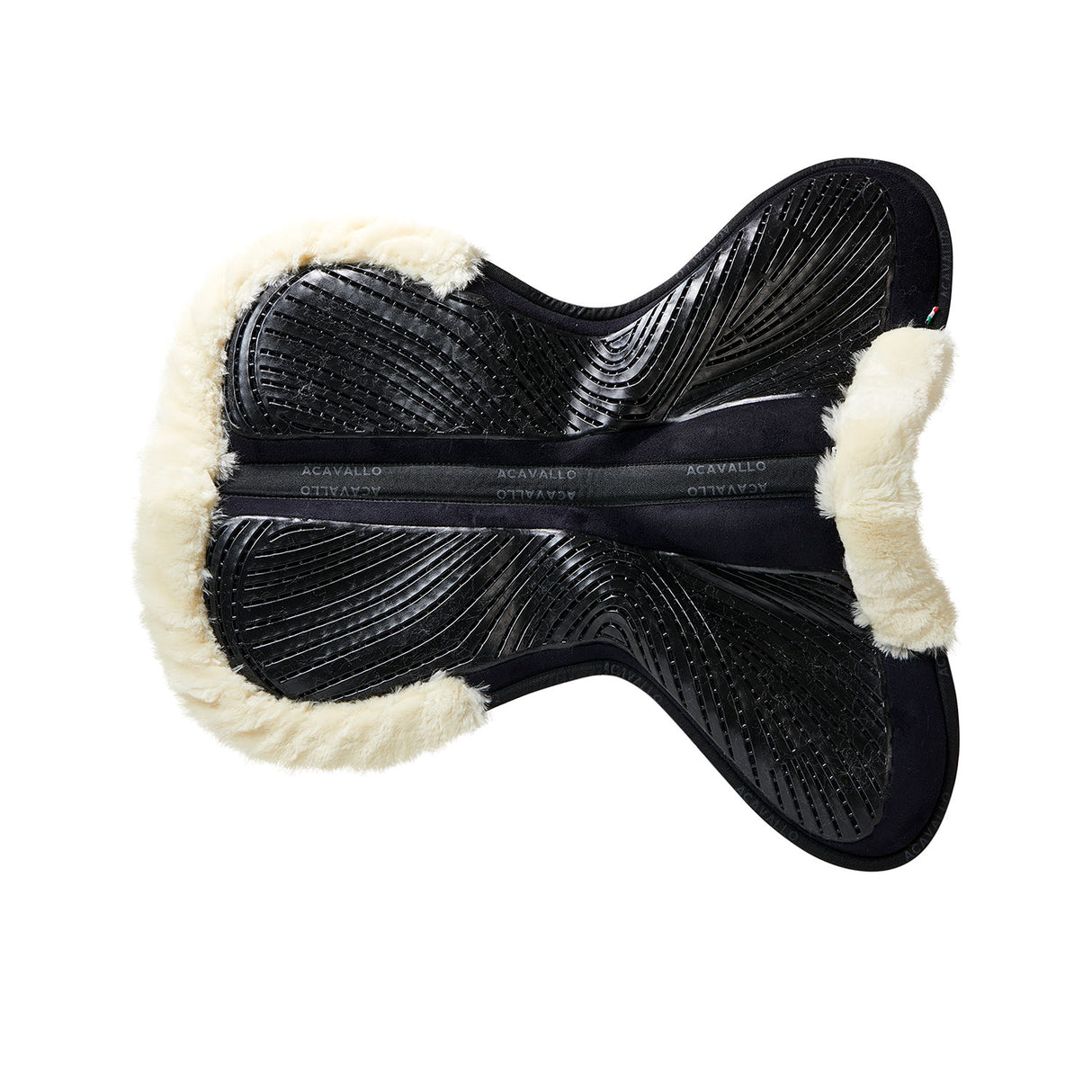 Acavallo Pad Mf-S Jccs-S Cw-Cs Suede Cut-Out Faux Sheepskin Gel Grip Flat #colour_black-natural