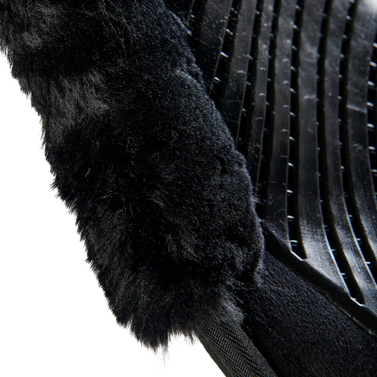 Acavallo Pad Mf-S Jccs-S Cw-Cs Suede Cut-Out Faux Sheepskin Gel Grip Flat #colour_black