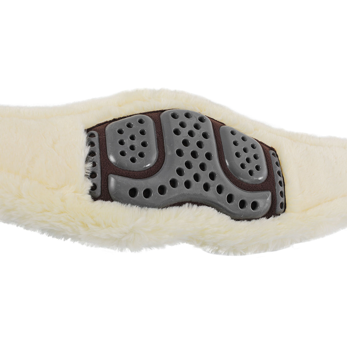 Acavallo Jumping Girth Classic Gel Pvc Detachable Faux Sheepskin #colour_brown