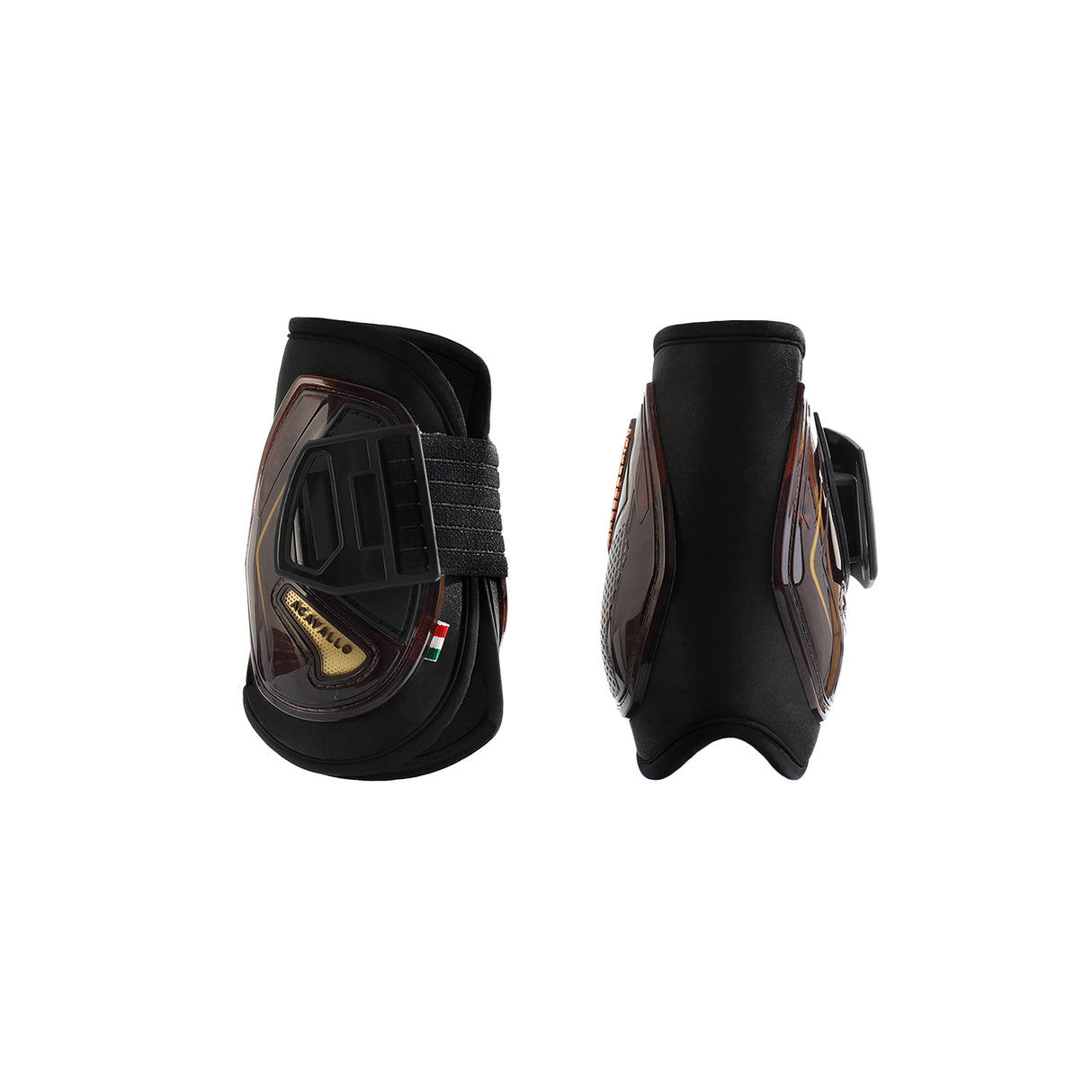 Acavallo Opera Fetlock Boots E-Click Fastening #colour_brown