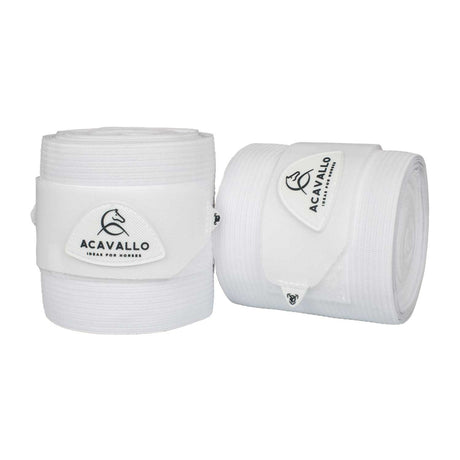 Acavallo Elasticated Exercise Bandages Fleece #colour_white