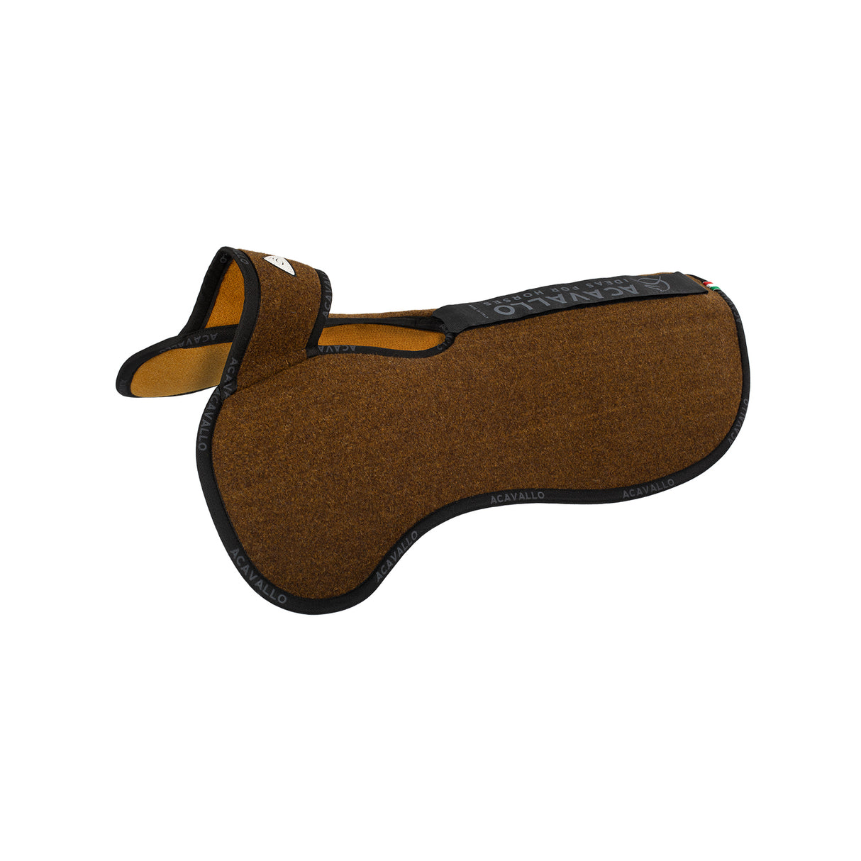 Acavallo Pad Piuma WFS Pocket Double Felt Rear Riser #colour_brown