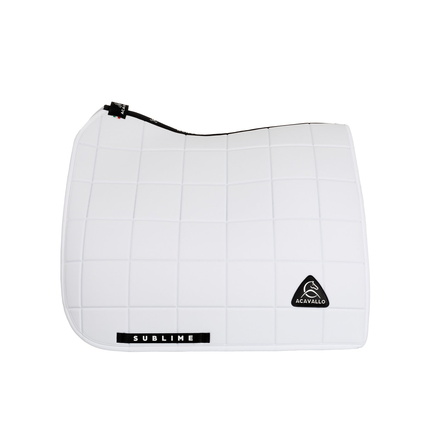 Acavallo Square Dressage Saddle Pad W/Square Back Corner #colour_white