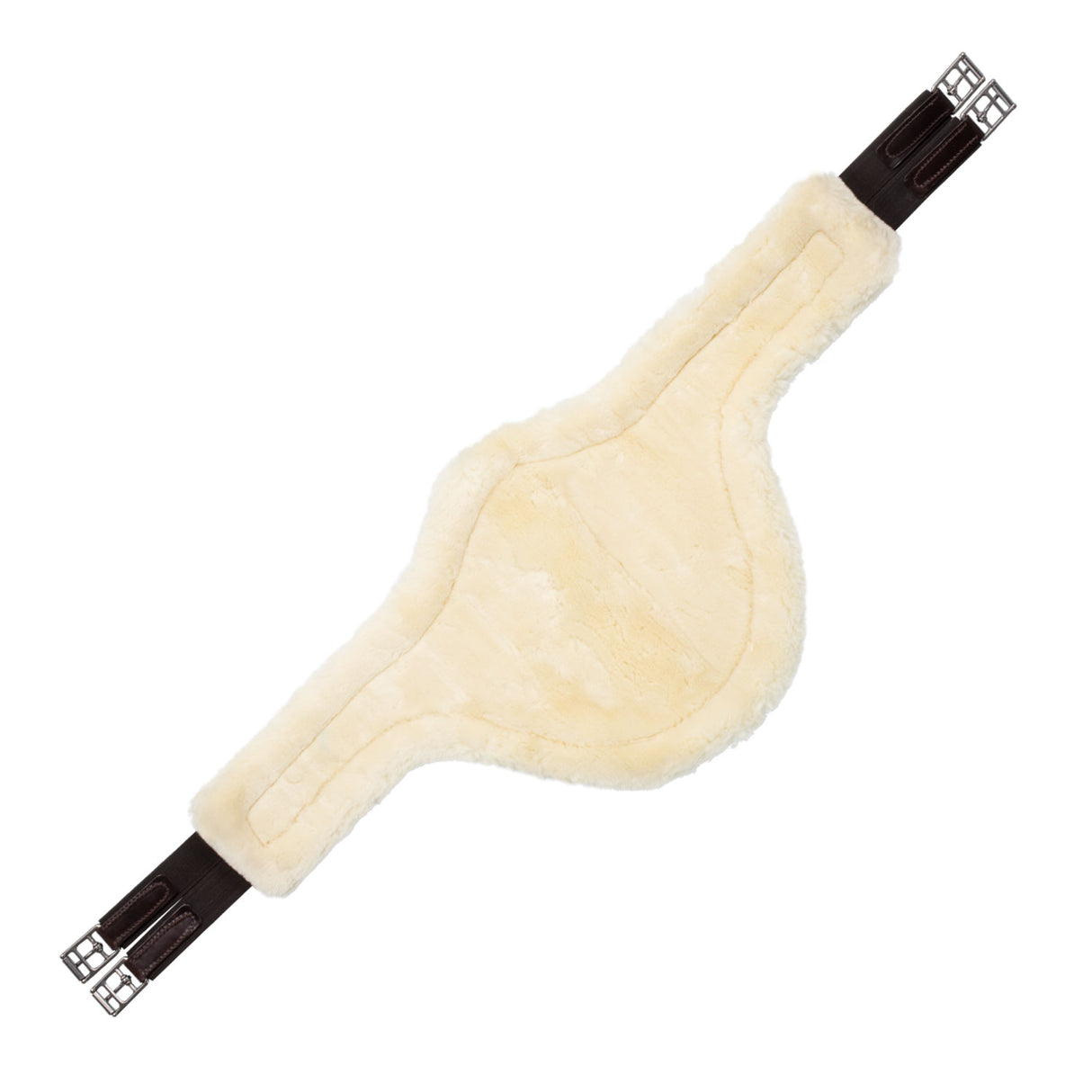 Acavallo Jumping Stud Guard Girth Removable Faux Sheepskin #colour_brown
