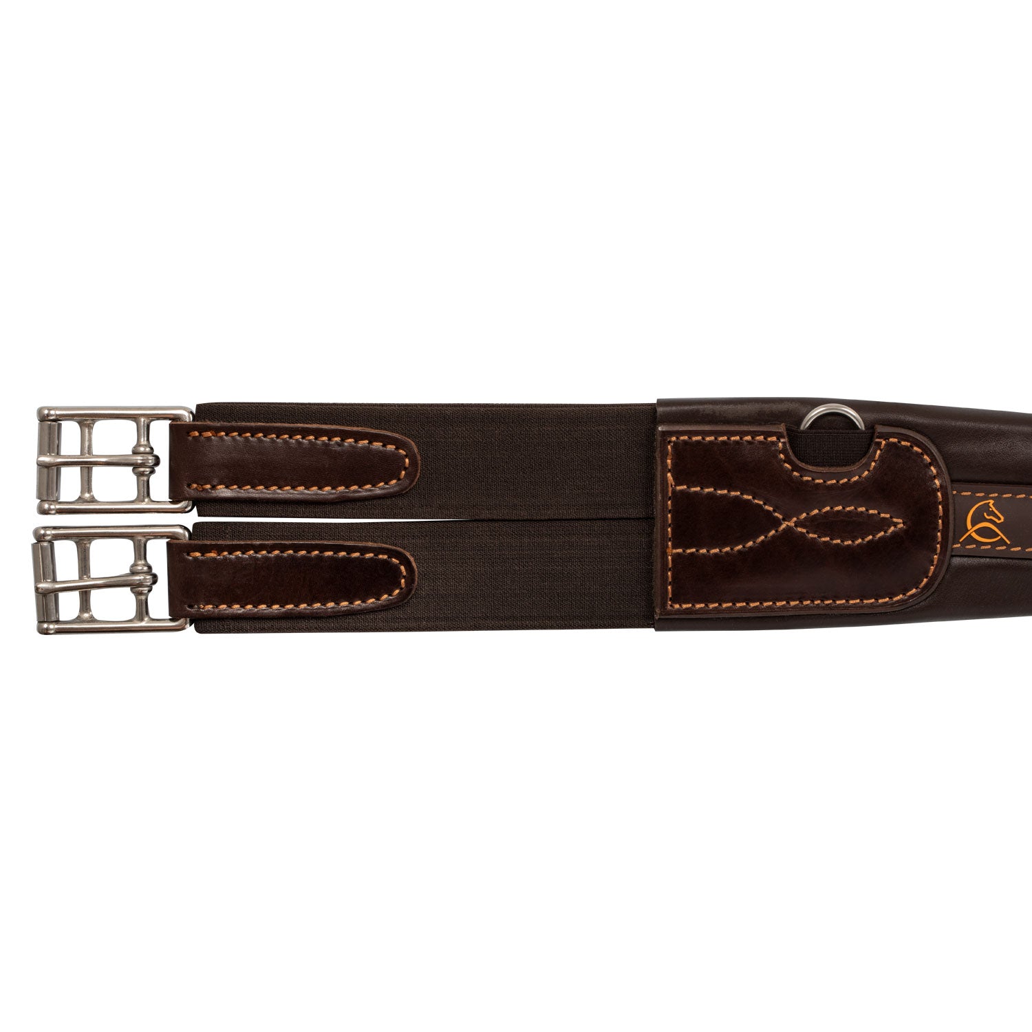 Acavallo Anatomical Jumping Girth Leather #colour_brown