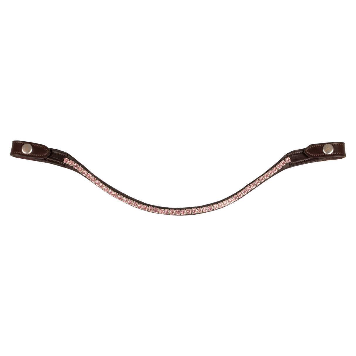 Acavallo Browband Calfskin & Round Crystals #colour_brown-pink