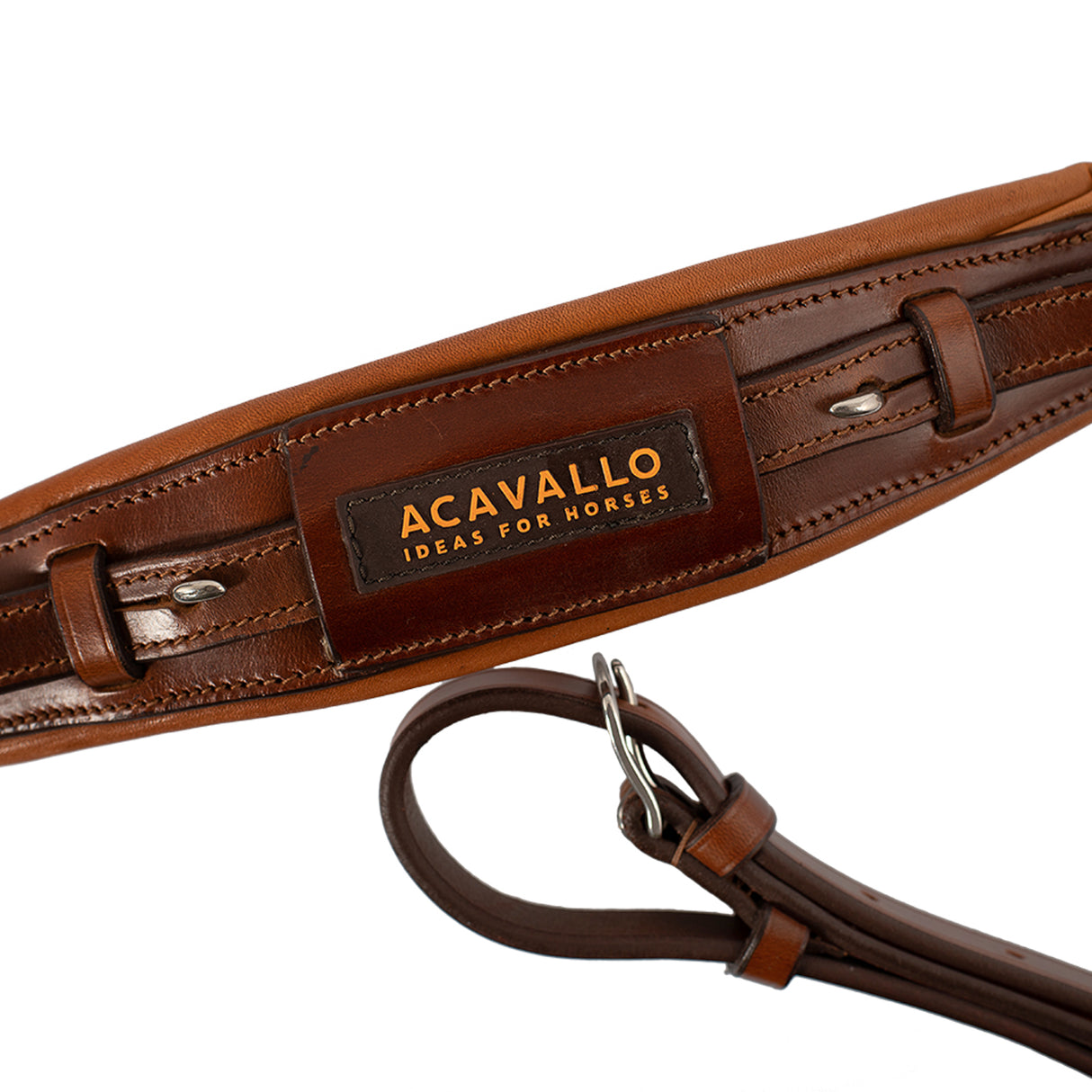 Acavallo Hackamore Noseband Calfskin #colour_cognac