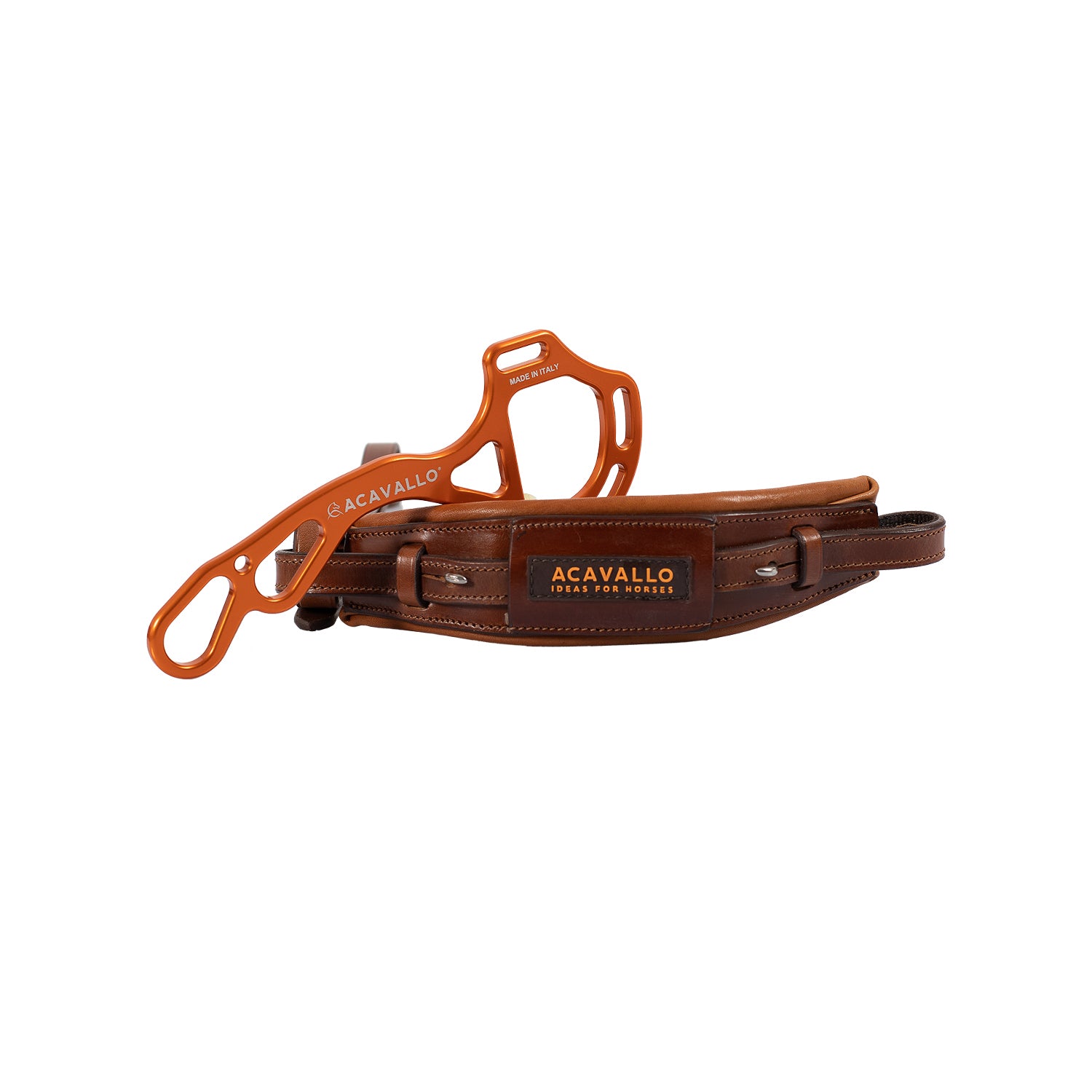 Acavallo Hackamore Noseband Calfskin #colour_cognac