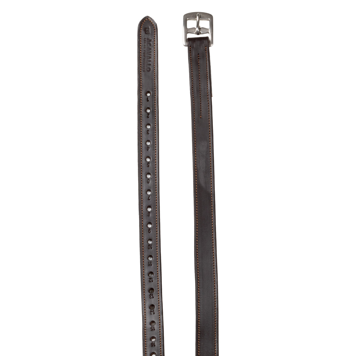 Acavallo Calfskin Stirrup Leathers Internal Reinforcement #colour_brown
