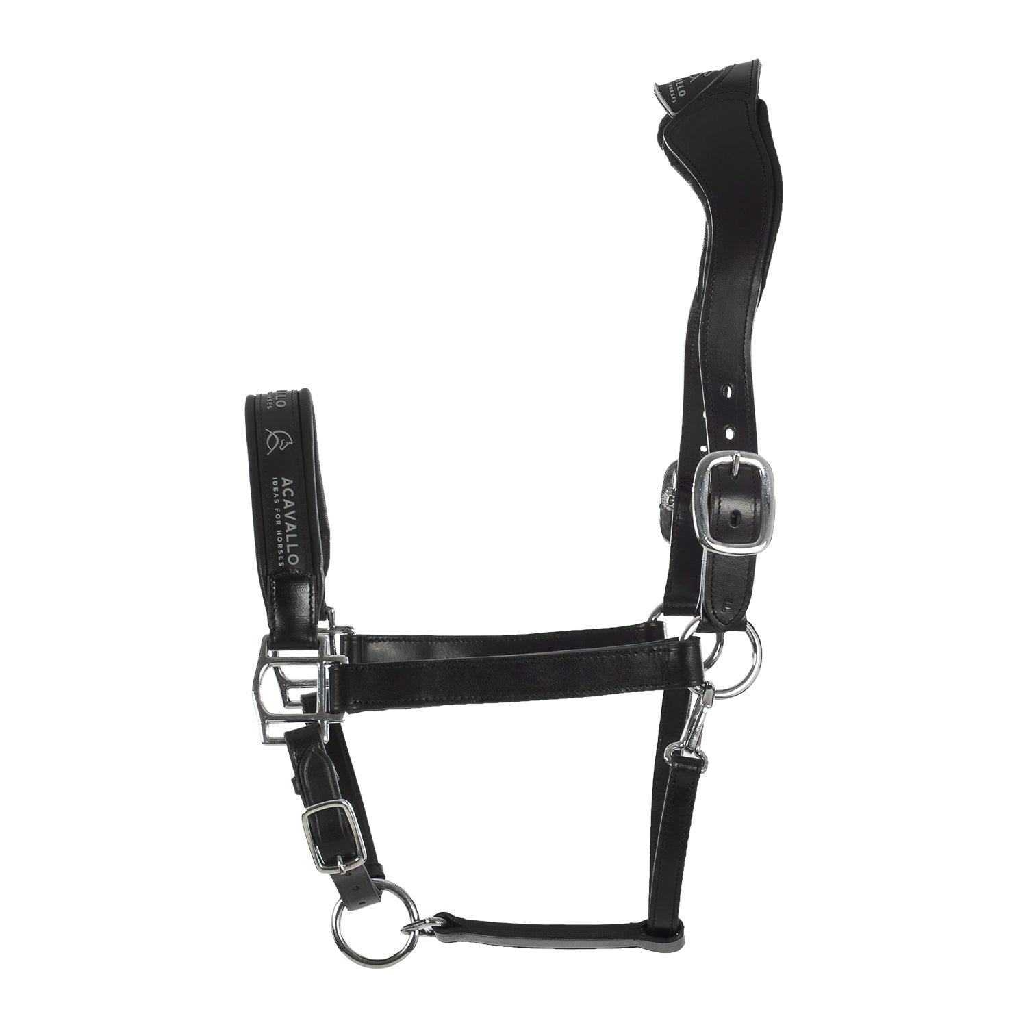 Acavallo Ergonomic Halter Calfskin #colour_black