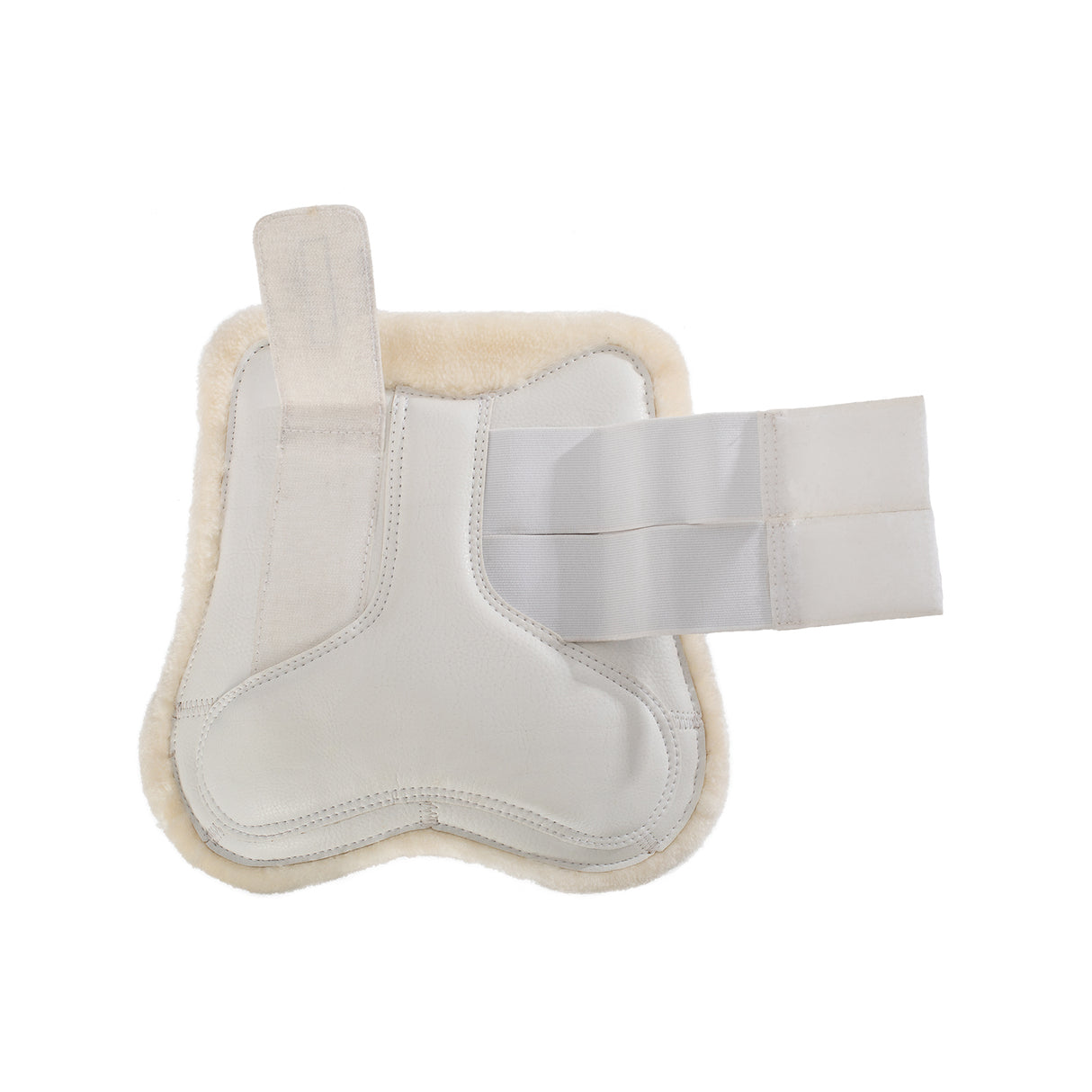 Acavallo Jumping Tendon Boots Faux Sheepskin & Hook-And-Loop Closure #colour_white