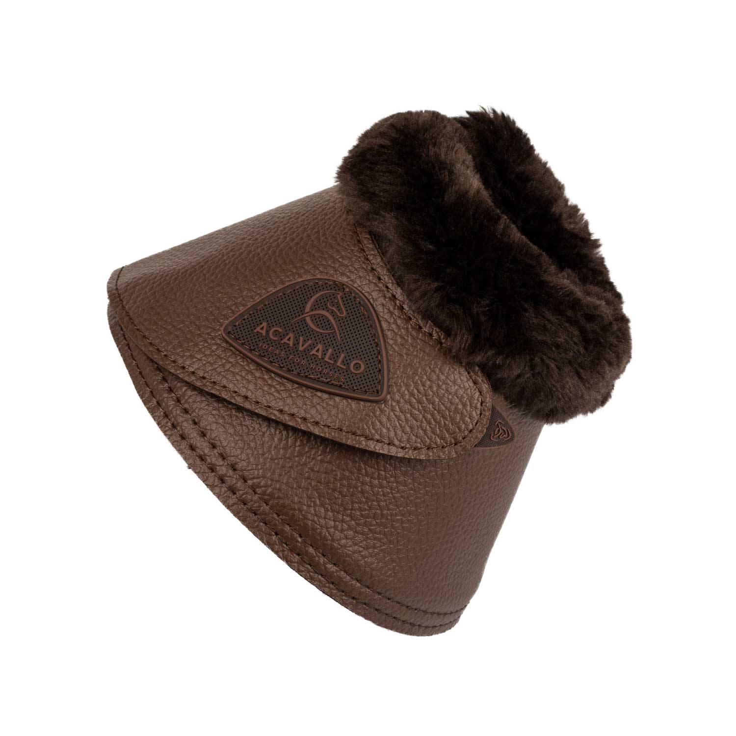 Acavallo Bell Boots Faux Sheepskin & Hook-And-Loop Closure #colour_brown