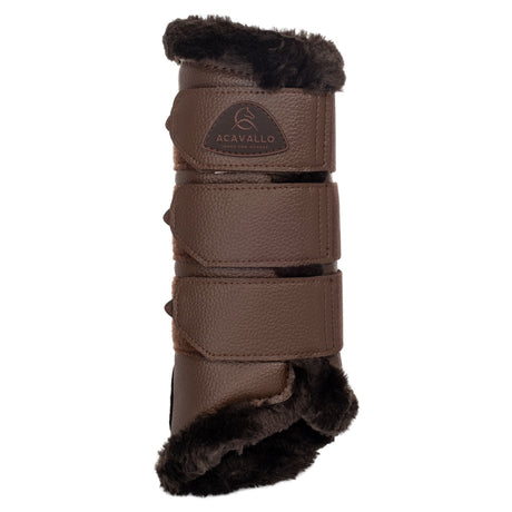Acavallo Hind Brushing Boots Faux Leather & Faux Sheepskin #colour_brown