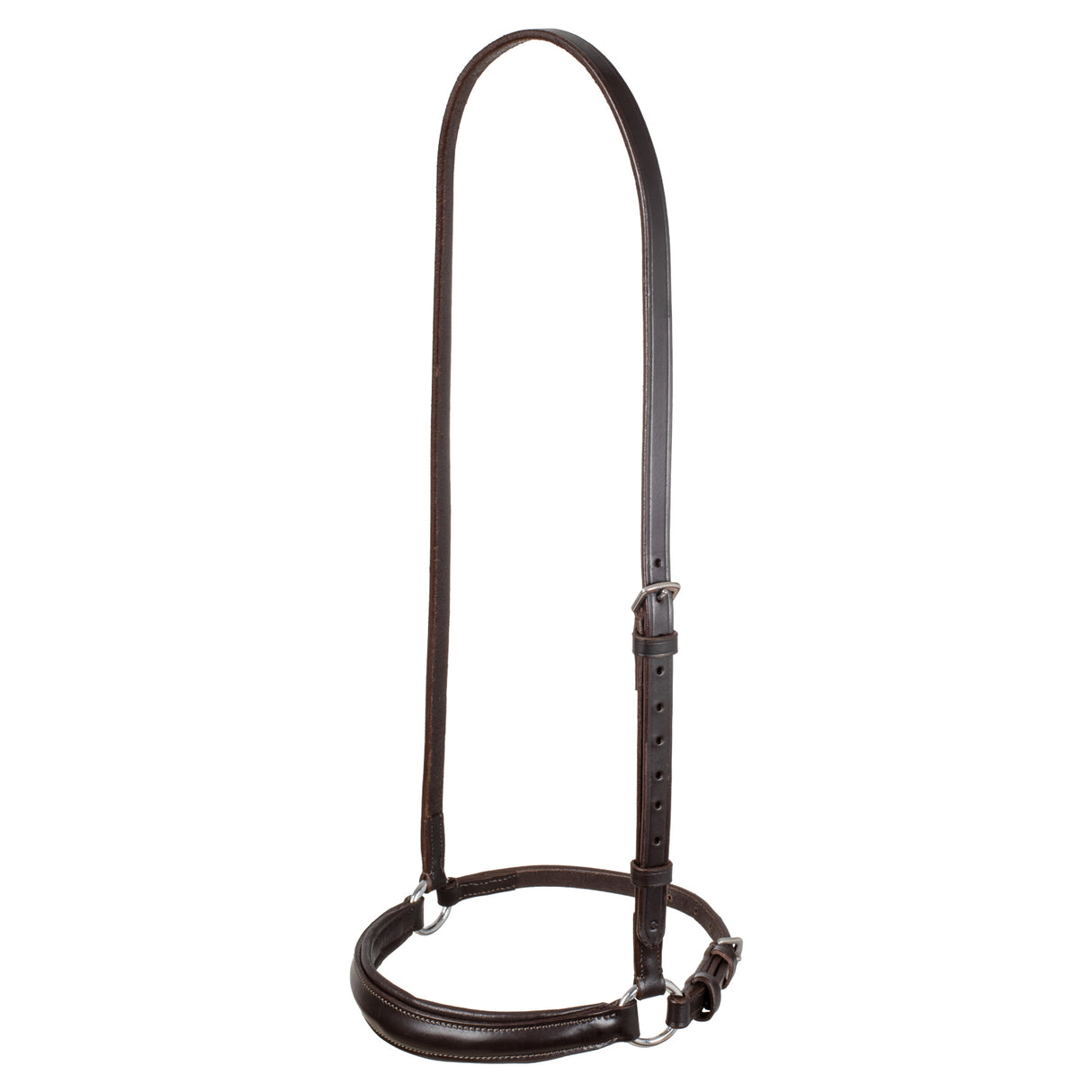 Equestro Leather German Style Noseband Bridle #colour_brown