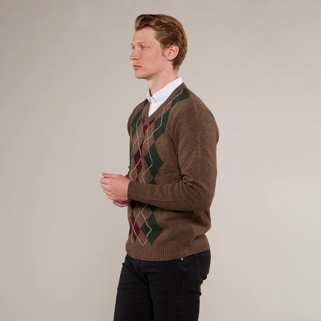 Toggi Men's Cove V Neck Argyle Jumper