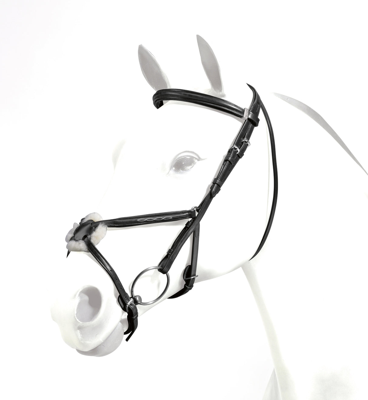 Equipe Emporio Figure 8 Padded Bridle with Silver Fittings - No Reins #colour_black