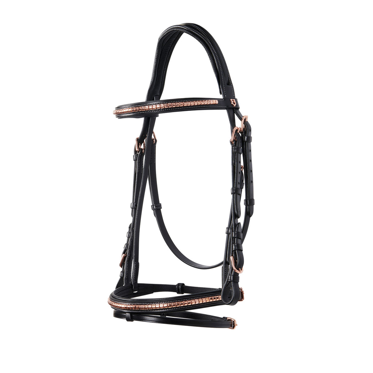 Equestro English Clincher Leather Bridle Colour Rose Gold