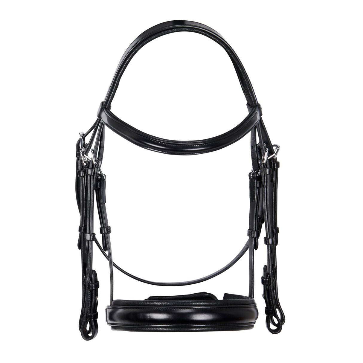 Equestro Leather Dressage Bridle Without Reins #colour_black