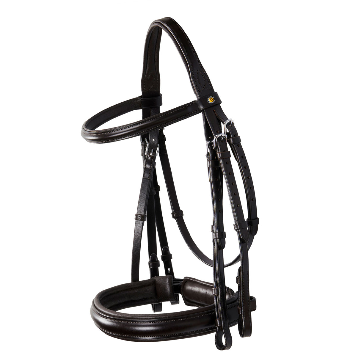 Equestro Leather Dressage Bridle Without Reins #colour_brown