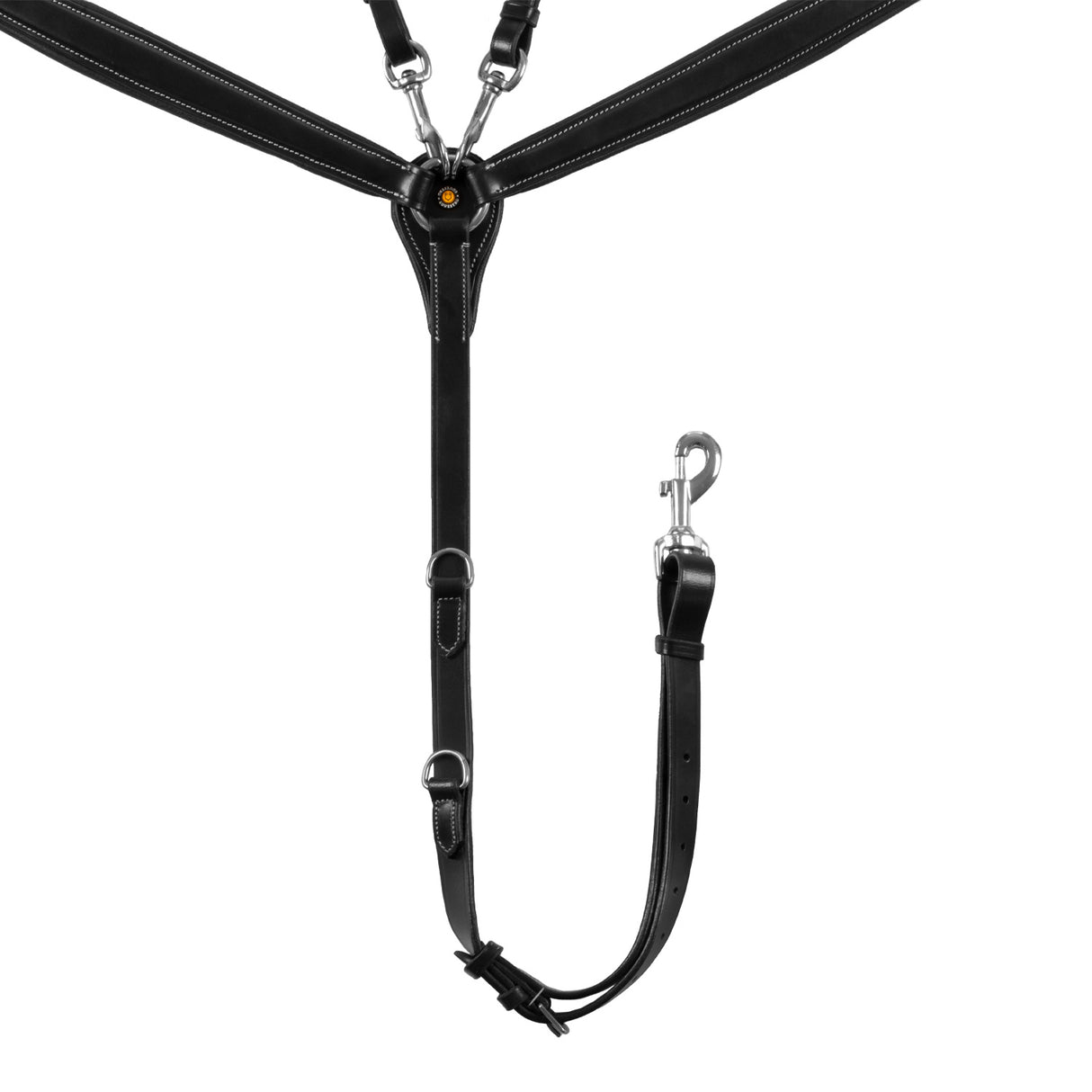 Equestro Tanned Leather Fork Breastplate #colour_black