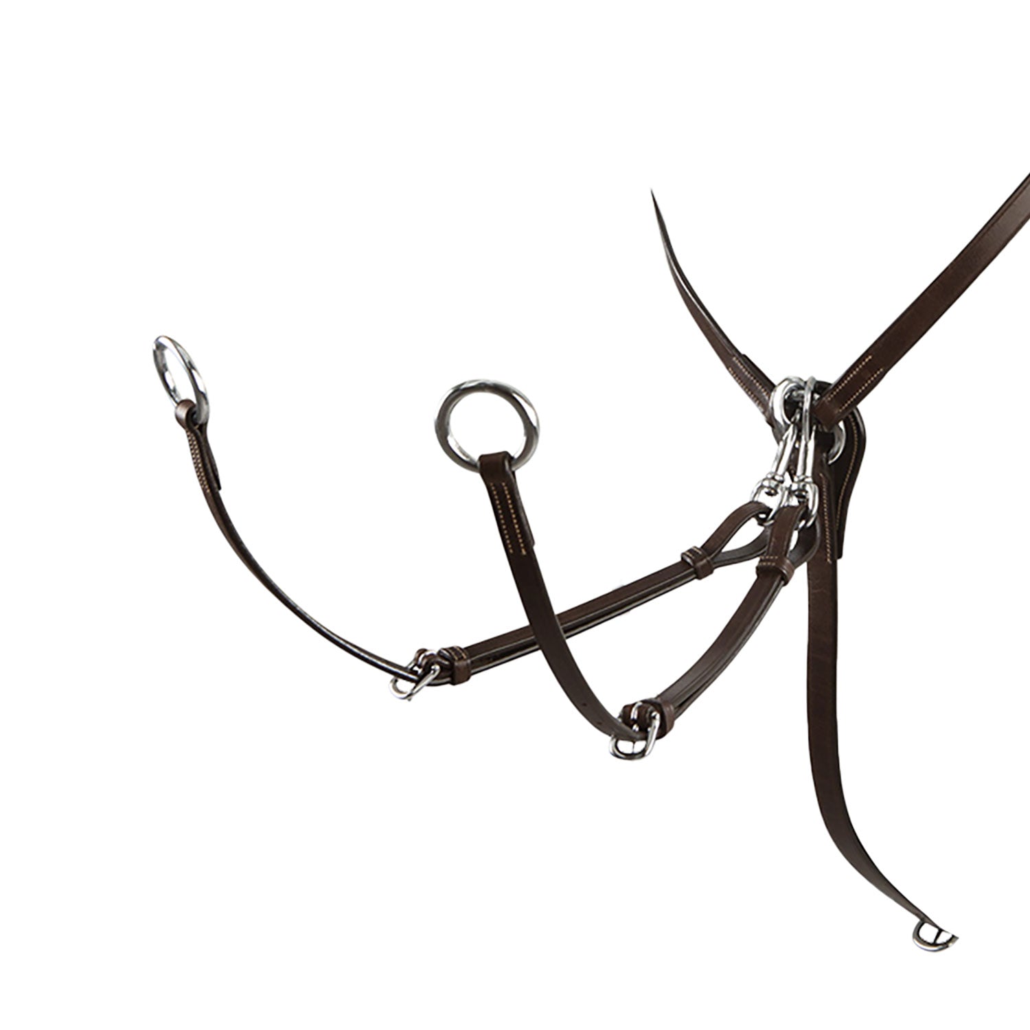 Equestro Tanned Leather Fork Hunting Breastplate #colour_brown