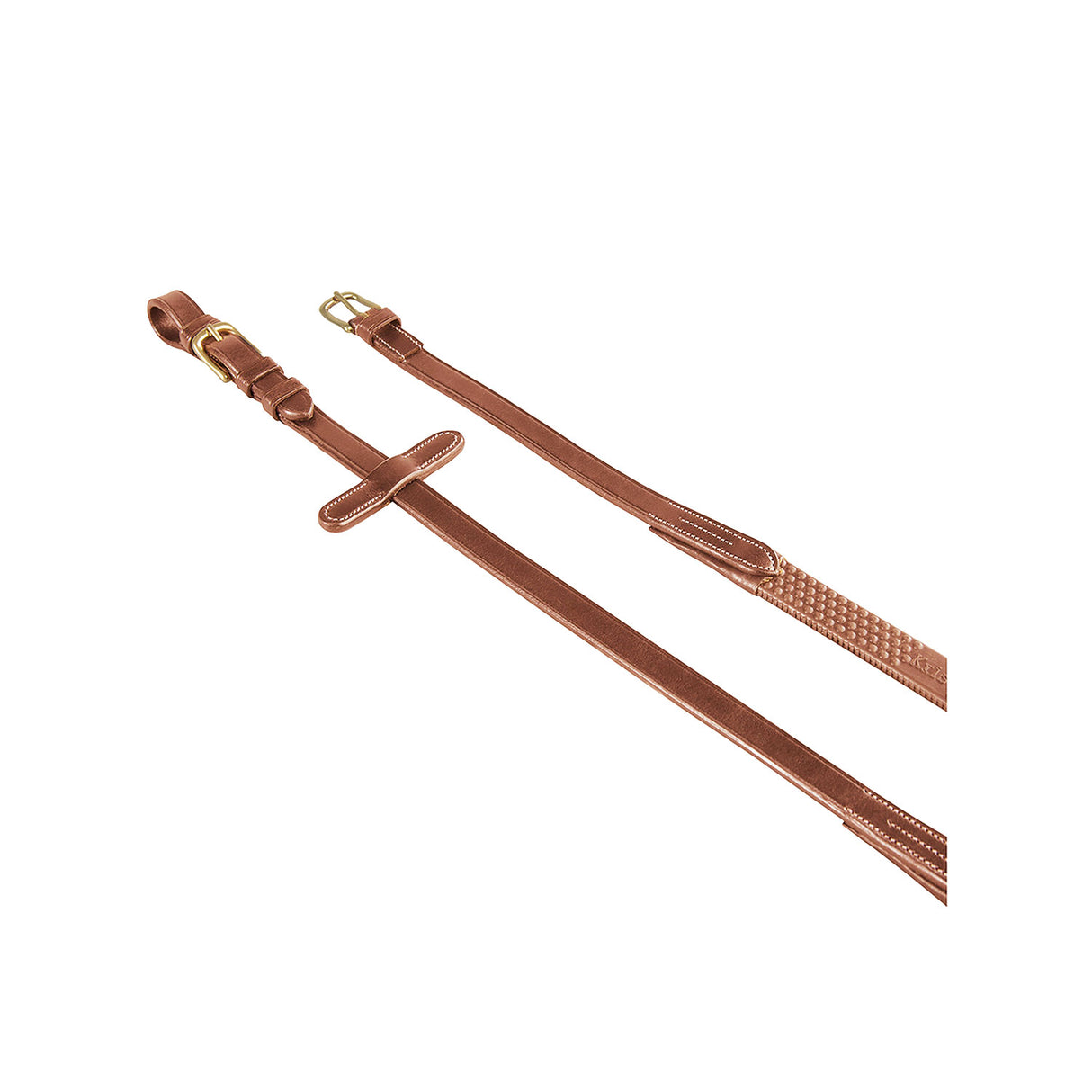 Equestro Rubber-Reinforced Leather Reins For English Bridle