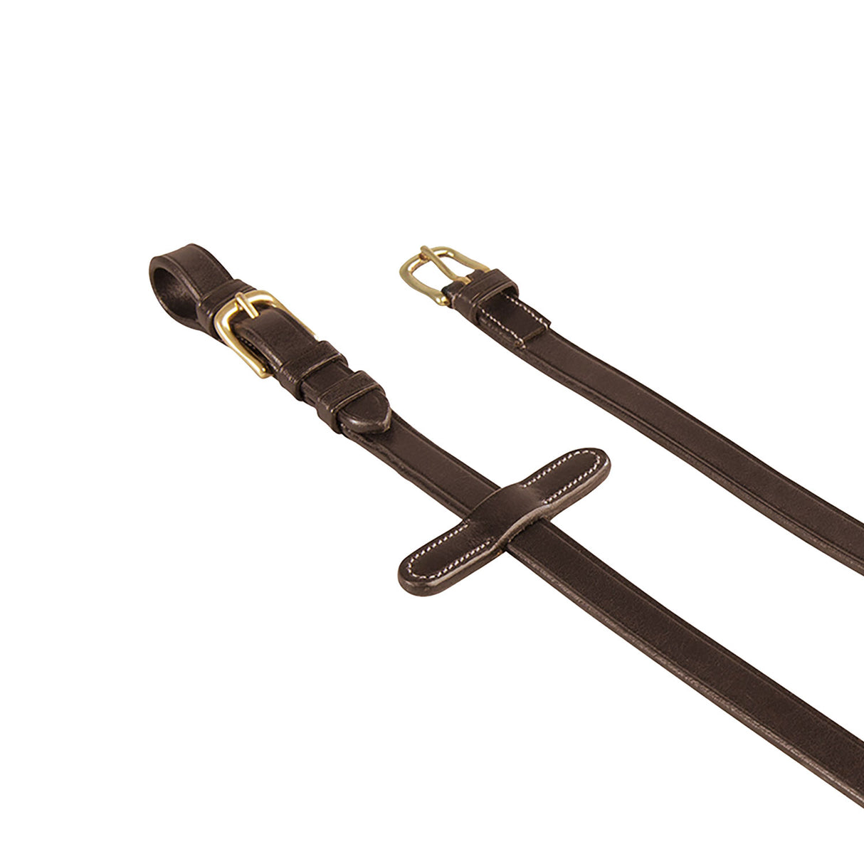 Equestro Rubber-Reinforced Leather Reins For English Bridle