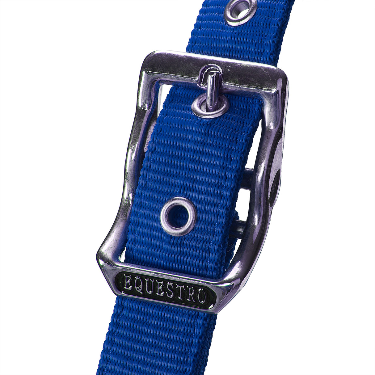 Equestro Halter With Double Adjustment And Lead Rope #colour_royal-blue