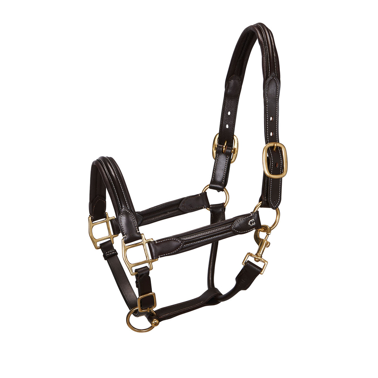 Equestro Soft Leather Halter With Durable Buckles #colour_brown