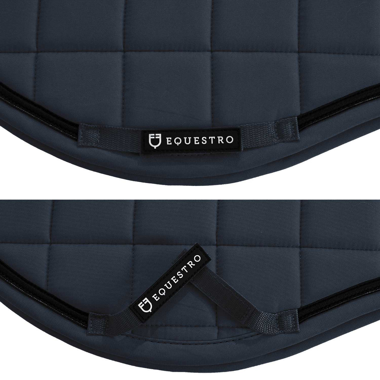 Equestro Jumping Saddle Pad In Breathable Technical Fabric #colour_blue