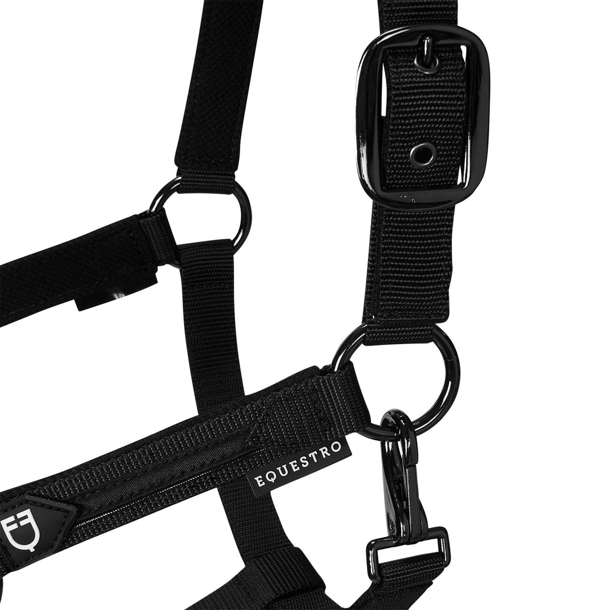 Equestro Durable Fleece Halter #colour_black